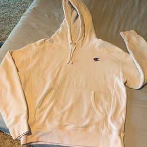 Champion hooded sweatshirt; off white